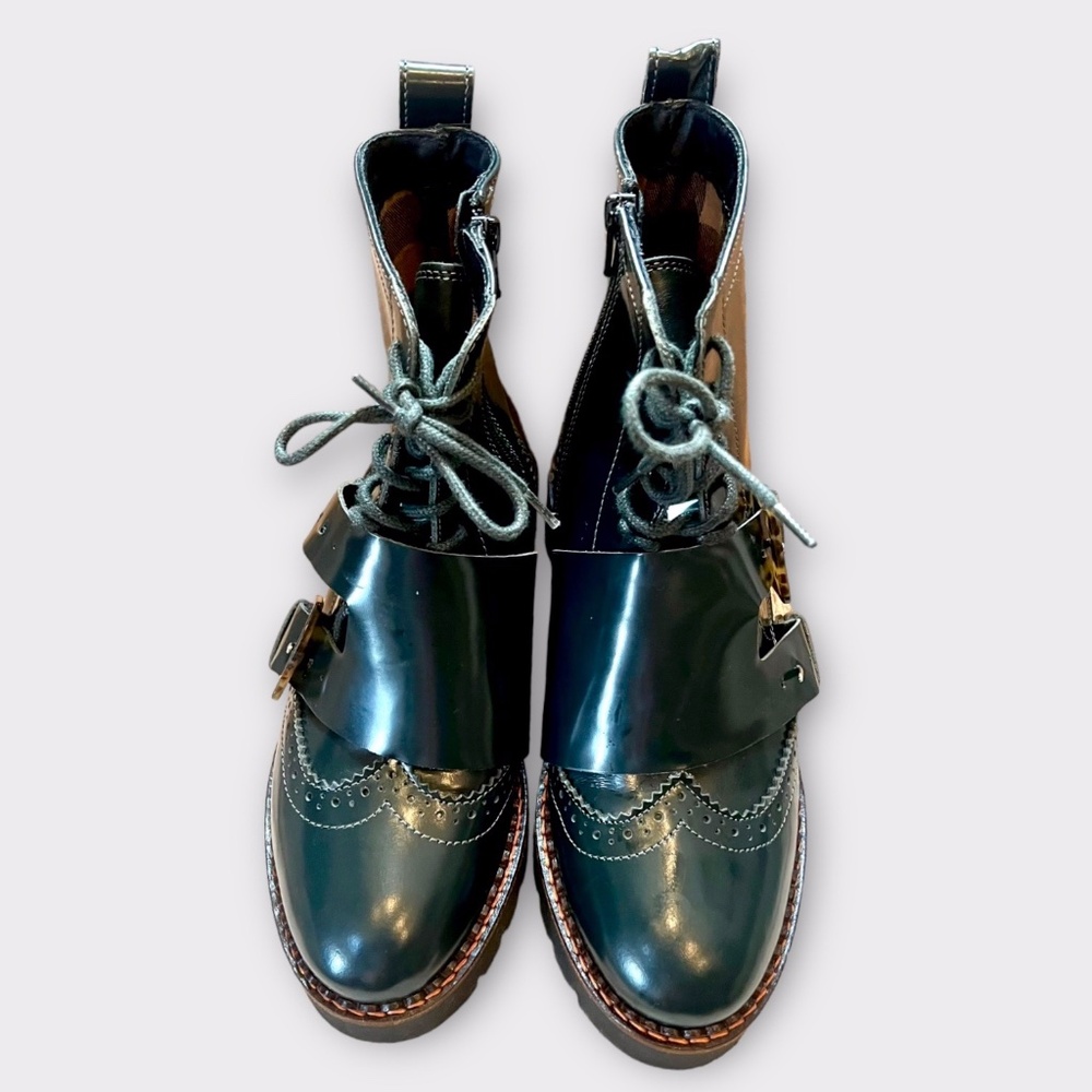 Scotch & Soda Maison Olivine Leather Brogue Boot Ankle Hiking Moto Boots EU 39 - Picture 3 of 14